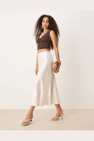 MANGO – Midirock aus Satin in