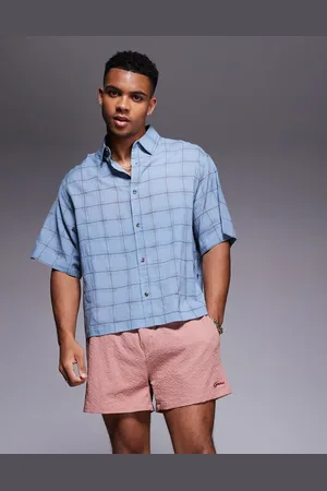 ASOS – Kariertes Boxy-Fit-Hemd in mit Reverskragen