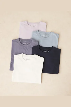 Abercrombie & Fitch – 5er-Pack Basic-T-Shirts in verschiedenen Farben