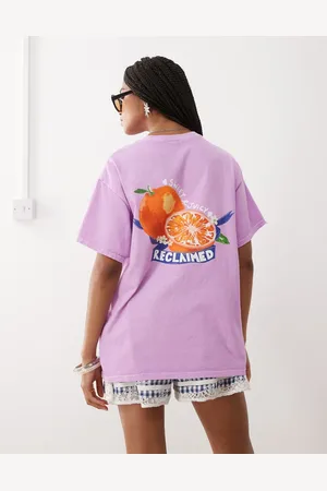 Reclaimed – Oversize-T-Shirt in mit Orangen-Print