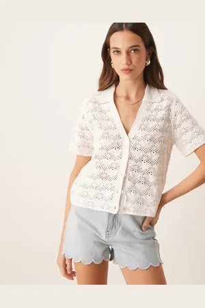 Abercrombie & Fitch – Strukturiertes, locker geschnittenes Polohemd mit Muschelmuster