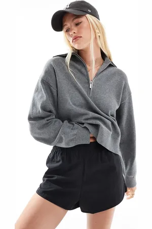 Cotton On Cotton On – Adretter Pullover in meliert mit kurzem Reißverschluss