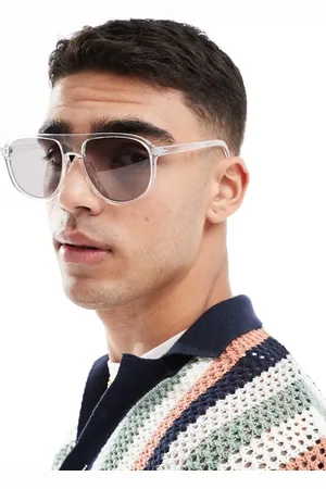 ASOS – Pilotensonnenbrille mit Gestell in klarem Kristall und getönten Gläsern