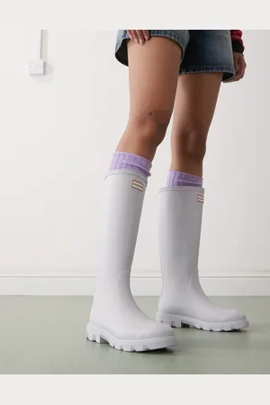 Hunter – Downpour – Gummistiefel in Hellblau mit hohem Schaft