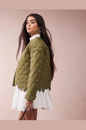 ASOS – Jacke in Khaki mit Steppmuster