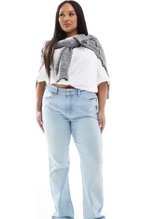 ONLY – Weit geschnittene Jeans in Hellblau