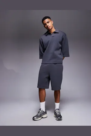 ASOS – Oversize-Shorts in Anthrazit mit längerem Schnitt