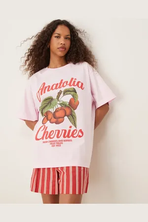 ASOS – Oversize-T-Shirt in mit „Anatolia“-Kirsch-Print