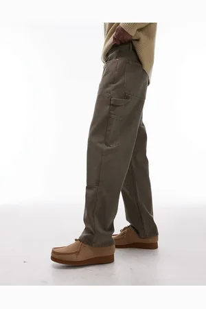 Topman – Carpenter-Hose aus Twill in Khaki