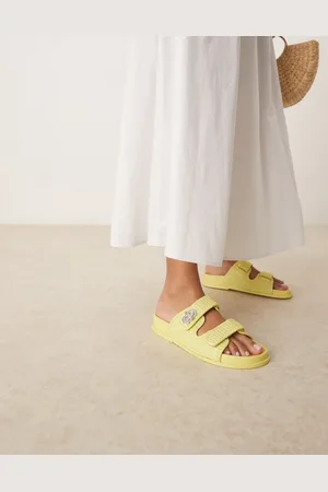 ASOS – Fawn – Slider in Limettengrün mit Fußbett und Drehverschluss