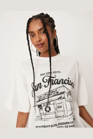 ASOS – Oversize-T-Shirt in Cremeweiß mit „San Francisco“-Print
