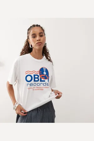 Obey – T-Shirt in mit „Records“-Logoprint