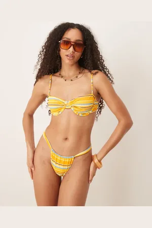 MANGO – Strukturiertes Bikinioberteil in gestreiftem