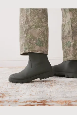 Hunter – Downpour – Gummistiefel in dunklem Olivgrün mit kurzem Schaft