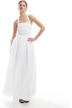 4th & Reckless – Neckholder-Maxikleid in mit quadratischem Ausschnitt und bauschigem Rock