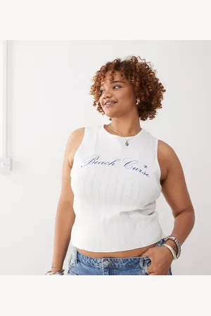 COLLUSION Plus – Tanktop aus Pointelle in mit Print