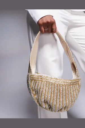 True Decadence – Schultertasche in Silber/Gold mit Perlendetail