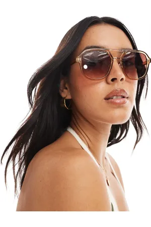 Stradivarius – Pilotenbrille in Hellbraun