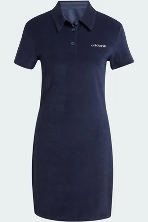 adidas – Frottee-Kleid in Shadow Navy