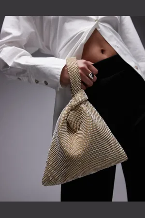 Topshop – Gwyn – Verzierte Handtasche in Gold mit Knotendetail