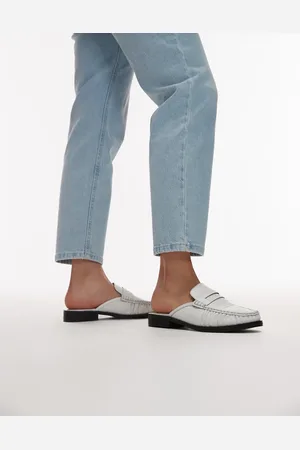 Topshop – Anna – Flache Pantoletten aus Leder in