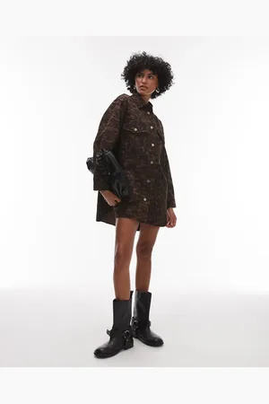 AllSaints – Faye – Shacket-Kleid in Military