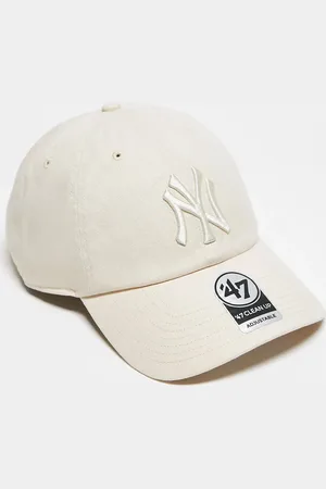47 Brand – Baseballkappe in Wollweiß mit farblich abgestimmtem „NY Yankees“-Logo und „Clean Up“-Motiv