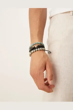 ASOS – 4er-Pack mehrfarbige Armbänder im Perlen- und Kordeldesign