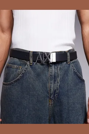 Armani Exchange – Wendegürtel in und Creme mit Logo