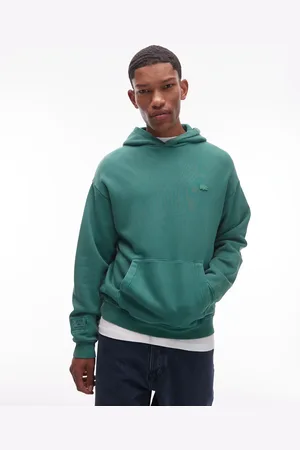 Lacoste – Kapuzenpullover in überfärbtem