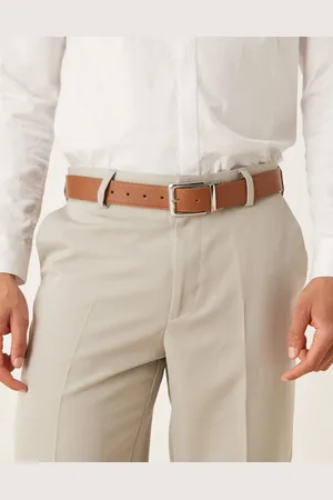 ASOS – Eleganter Wendegürtel in Hellbraun und Marineblau mit silberner Schnalle