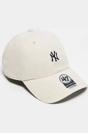 47 Brand – Baseballkappe in Beige mit Mini-„NY Yankees“-Logo und „Clean Up“-Motiv