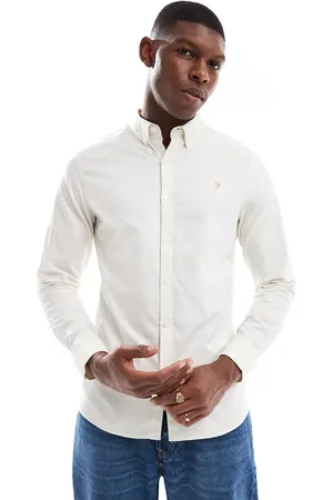 Farah – Brewer – Langärmliges Hemd in Beige