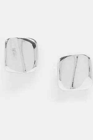 Reclaimed – Silberfarbene Unisex-Ohrringe mit geschmolzenem Design