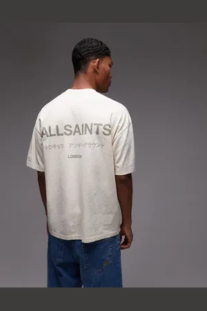 AllSaints – Underground – T-Shirt in Sandweiß