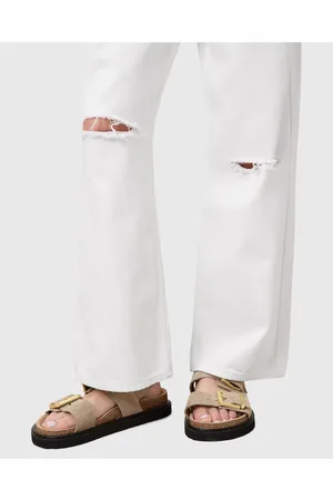AllSaints – Isla – Ledersandalen in Sand