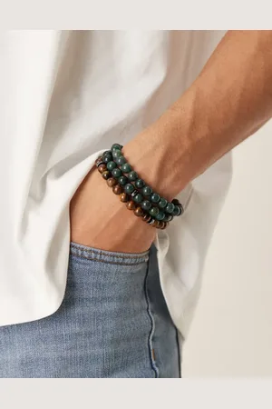 ASOS – 3er-Pack Armbänder mit Halbedelsteinen in neutralen Farben