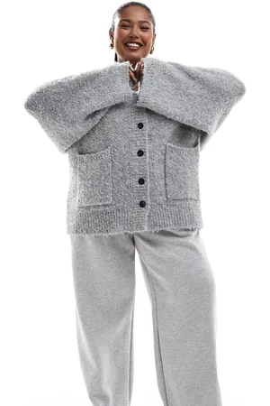 4th & Reckless – Strukturierte Longline-Strickjacke aus Wollmix in mit Knopfleiste
