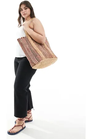 ASOS – Tasche aus buntem gewebtem Jutematerial