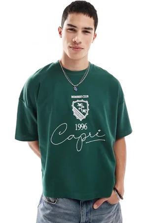 ASOS – Kastiges Oversize-T-Shirt in mit Waffelstruktur, überschnittenen Schultern und Stickerei, 230 g/m² schwer