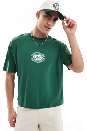 ASOS – Kastiges Oversize-T-Shirt in mit Sport-Print auf der Brust