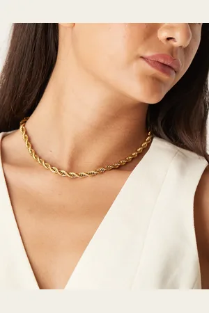Accessorize – Z – Klobige Kordelkette aus vergoldetem Edelstahl