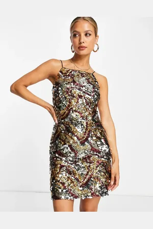 French Connection – Camisole-Minikleid mit durchgehendem Paillettenbesatz