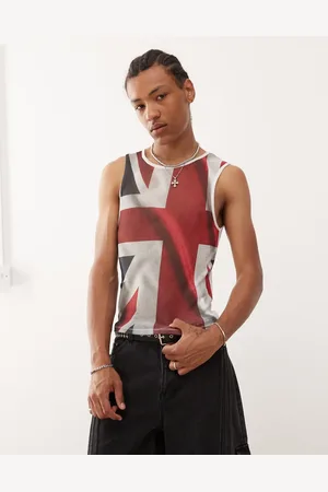 COLLUSION – Netzstoff-Trägertop mit Union-Jack-Print