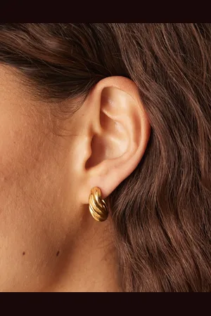 Accessorize – Z – Dicke Creolen aus vergoldetem Edelstahl mit gedrehtem Design