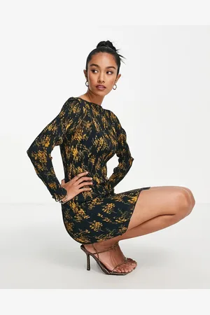 ASOS – Plissiertes Minikleid mit Blumenmuster