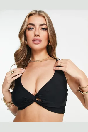 ASOS – Größere Brust – Mix and Match – Kurzes Bikinioberteil mit Knotendetail vorn in