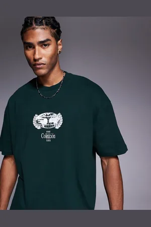 ASOS – Boxy Fit Oversize-T-Shirt in Dunkelgrün mit Los-Angeles-Grafik