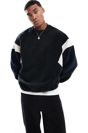ASOS – Oversize-Sweatshirt aus Polarfleece in mit Blockfarbendesign