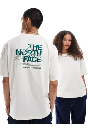 The North Face – Mountain Sketch – Oversize-T-Shirt in Wollweiß mit Rückenprint